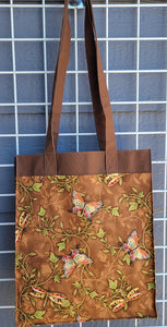 Large Market Tote with Pocket - Dragonflies and Butterflies