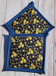 Pot Holders - Bees and Sunflowers