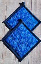 Load image into Gallery viewer, Pot Holders - Blue Flowers and Butterflies