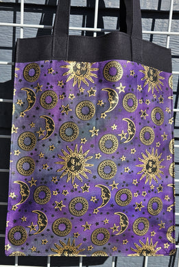 Large Market Tote with Pocket - Purple Celestial