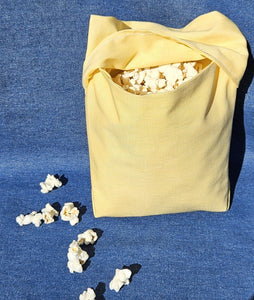 Reusable Popcorn Bag - Yellow Tone-on-Tone