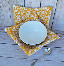 Load image into Gallery viewer, Bowl Cozies - Yellow and Cream Floral
