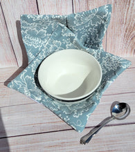 Load image into Gallery viewer, Bowl Cozies - Blue-Grey Floral