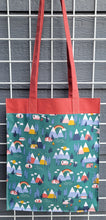 Load image into Gallery viewer, Large Market Tote with Pocket - Camping in the Mountains