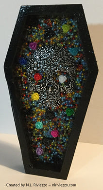 Abstract Mixed Media Art - Sugar Skull