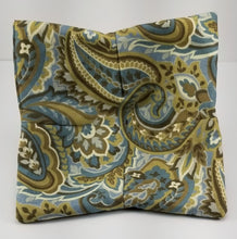 Load image into Gallery viewer, Bowl Cozies - Brown, Tan, &amp; Blue Paisley