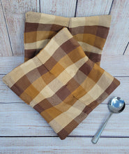 Load image into Gallery viewer, Bowl Cozies - Brown Plaid
