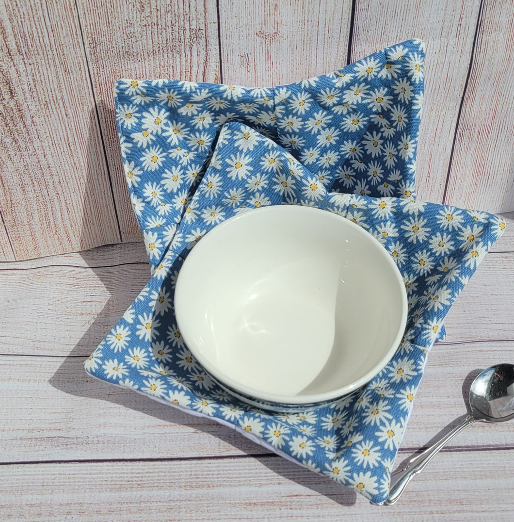 Bowl Cozies - Daisies on Blue