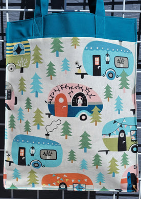 Large Market Tote with Pocket - Vintage Campers