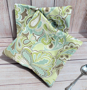 Bowl Cozies - Green and Brown Paisley