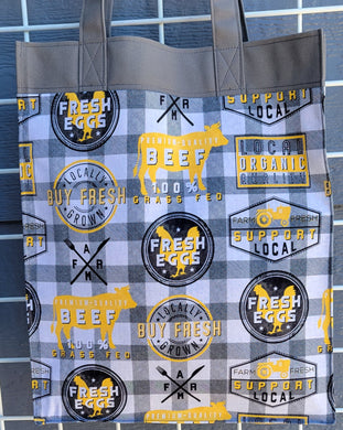 Large Market Tote with Pocket - Where's the Beef!