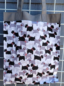 Large Market Tote with Pocket - Scottie Dogs