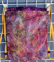 Load image into Gallery viewer, Cotton Drawstring Tote - Circles Batik