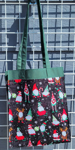 Large Market Tote with Pocket - Christmas Gnomes