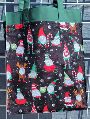 Large Market Tote with Pocket - Christmas Gnomes