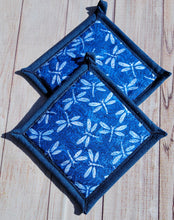 Load image into Gallery viewer, Pot Holders - Blue Dragonflies