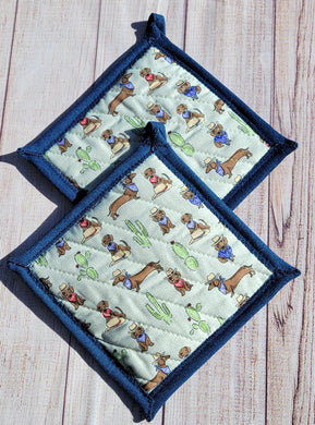 Pot Holders - Doxies and Cactus