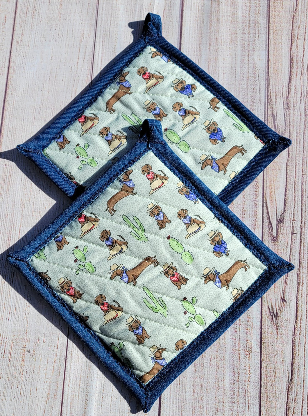 Pot Holders - Doxies and Cactuses