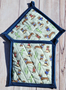Pot Holders - Doxies and Cactuses
