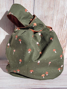 Large Knot Tote - Rustic Mushrooms
