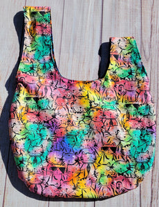 Large Knot Tote - Watercolor Cats