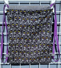 Load image into Gallery viewer, Cotton Drawstring Tote - Black Elemental Cats