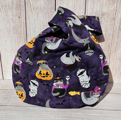 Large Knot Tote - Halloween Sloths