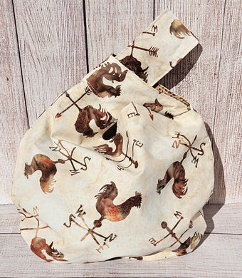 Large Knot Tote - Batik Chicken Weather Vane