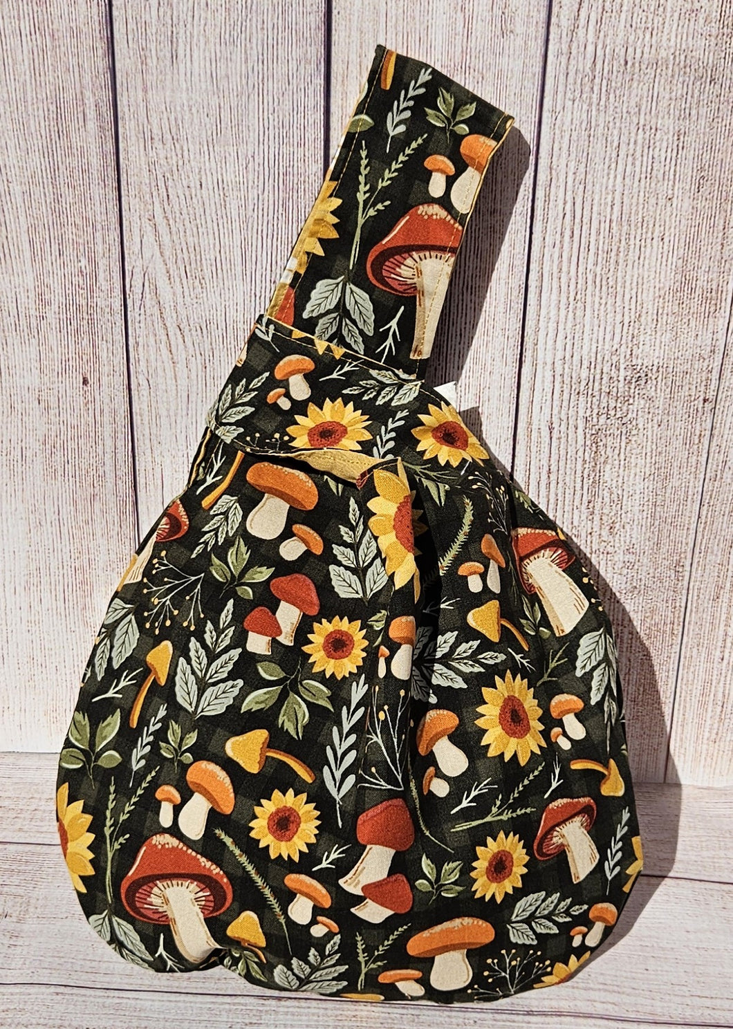 Large Knot Tote - Golden Mushrooms