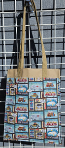 Large Market Tote with Pocket - License Plates