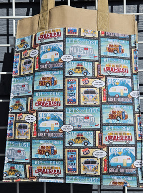 Large Market Tote with Pocket - License Plates