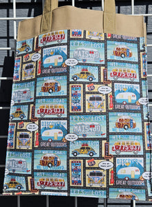 Large Market Tote with Pocket - License Plates