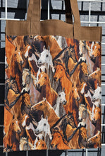 Load image into Gallery viewer, Large Market Tote with Pocket - Mixed Horses