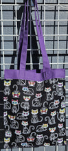 Load image into Gallery viewer, Large Market Tote with Pocket - Skeleton/Day of the Dead Cats