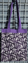 Load image into Gallery viewer, Large Market Tote with Pocket - Purple Ferns
