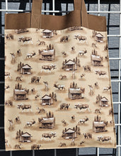 Load image into Gallery viewer, Large Market Tote with Pocket - Cabins and Moose