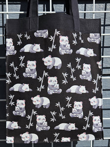 Large Market Tote with Pocket - Pandas