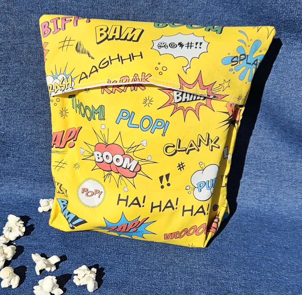 Reusable Popcorn Bag - Comic Book