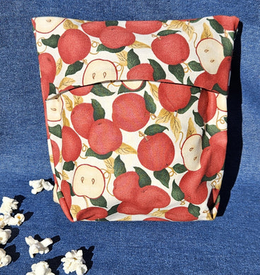 Reusable Popcorn Bag - Apples