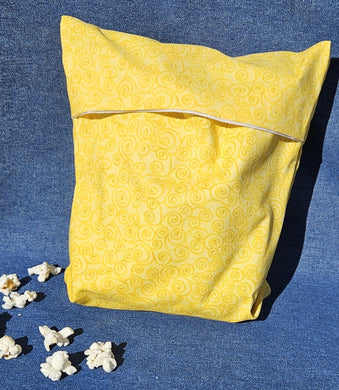 Reusable Popcorn Bag - Yellow Swirl