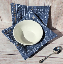 Load image into Gallery viewer, Bowl Cozies - Denim Abstract