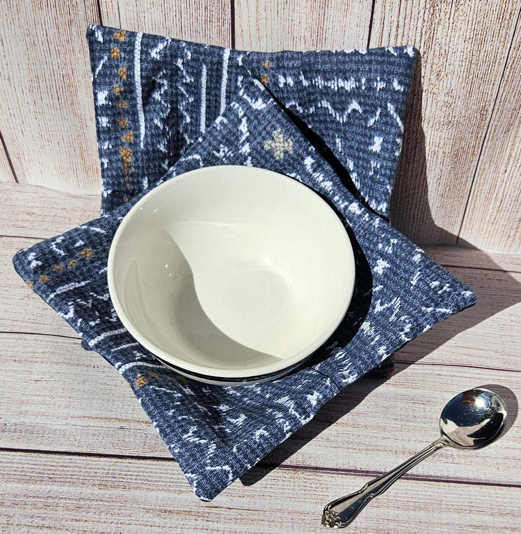 Bowl Cozies - Denim Abstract