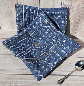 Bowl Cozies - Denim Abstract