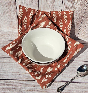 Bowl Cozies - Rust Feathers