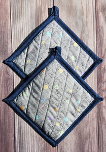 Pot Holders - Grey Cats