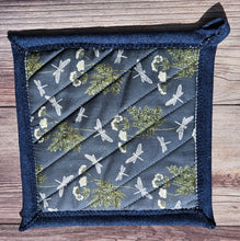 Load image into Gallery viewer, Pot Holders - Silver Dragonflies