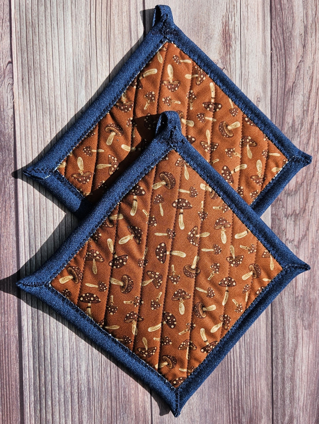 Pot Holders - Spotted Mushrooms