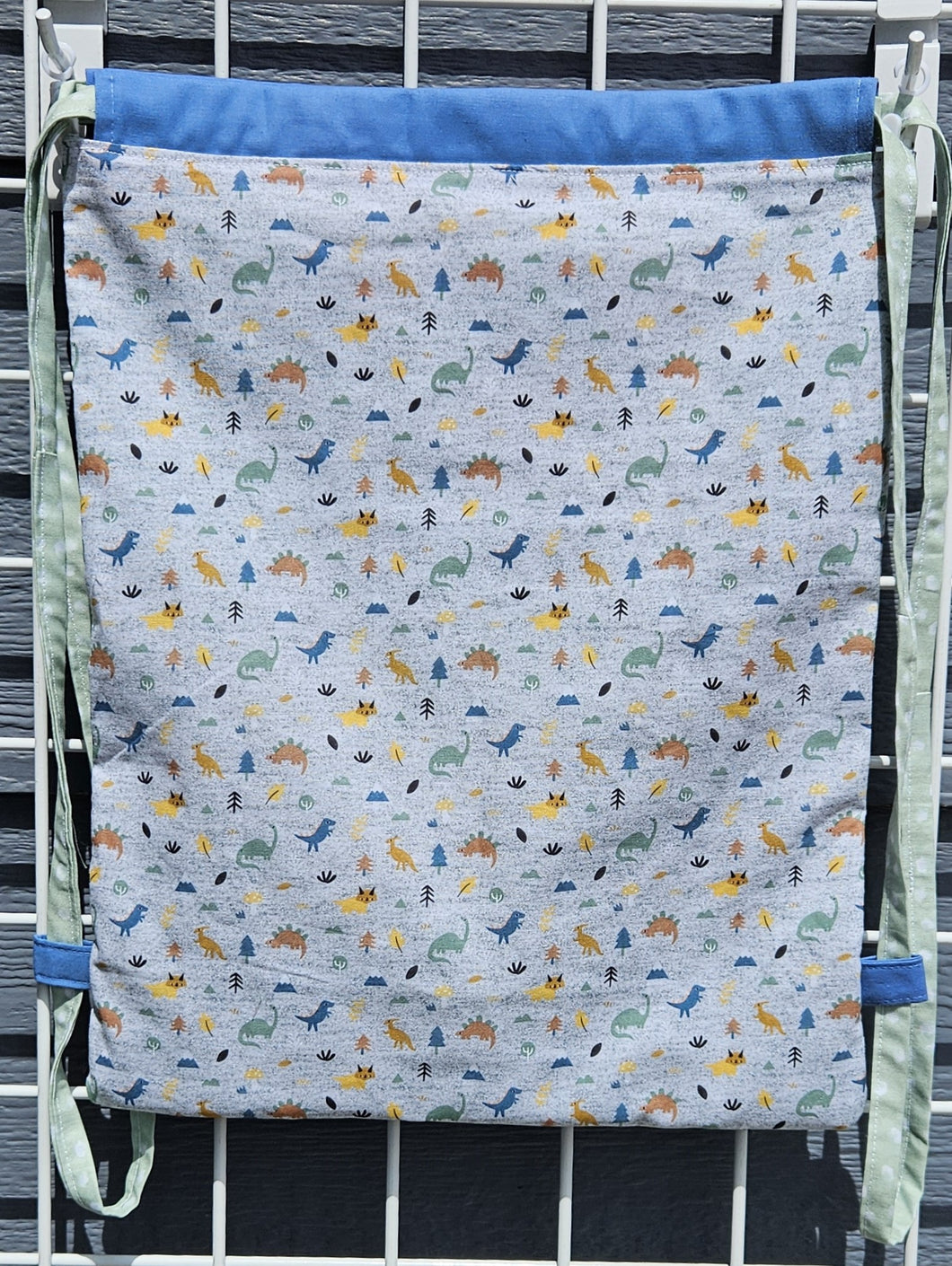 Cotton Drawstring Tote - Tiny Dinos