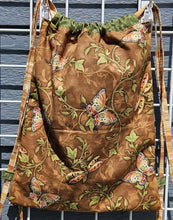 Load image into Gallery viewer, Cotton Drawstring Tote - Moths &amp; Gold