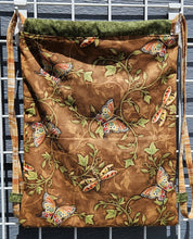 Load image into Gallery viewer, Cotton Drawstring Tote - Moths &amp; Gold
